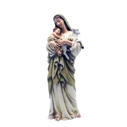 Virgen con Nio y oveja - Imagen en resina - ...