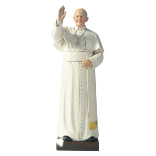 Imagen del Papa Francisco en resina de polis...