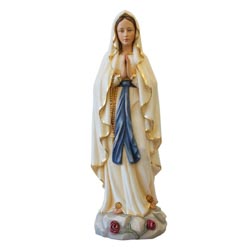 Virgen de Lourdes - Imagen en talla de madera...