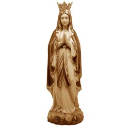 Virgen de Lourdes con corona - Imagen en tall...