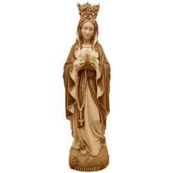 Virgen de Lourdes con corona - Imagen en tall...
