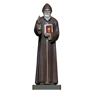 Imagen de Santo Bento en talla de madera - Es...