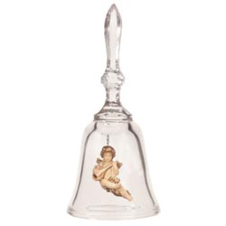 Campana en cristal con angelito art. 16110