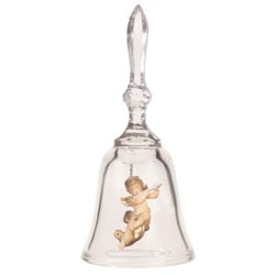 Campana en cristal con angelito art. 16111