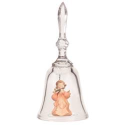 Campana en cristal con angelito art. 16152