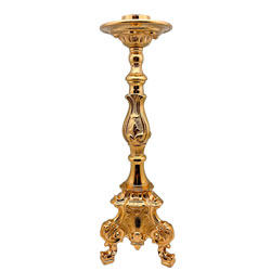 Candelabro rococ en latn dorado de 40 cm de...