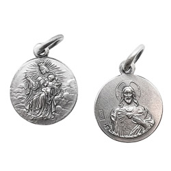 Medalla escapulario Virgen del Carmen y Sagra...