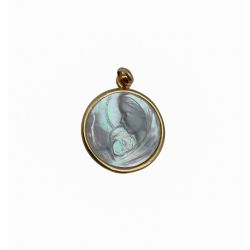 Medalla virgen nia oro y ncar 18 mm