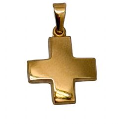 Cruz lisa de oro de 14 mm Cruz lisa de oro de 14 mm