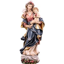 Virgen con Rosas. Val Gardena. Talla de mader...