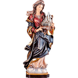 Imagen de Santa Cecilia en talla de madera - ...