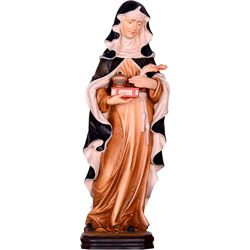 Imagen de Santa Hildegarda en talla de madera...