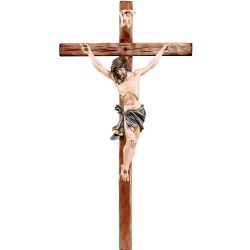 Cristo de los Alpes azul con cruz recta