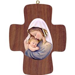 Cruz con virgen blanca y azul