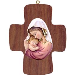 Cruz con virgen blanca y roja