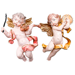 Pareja ngeles resina msicos 10 cm