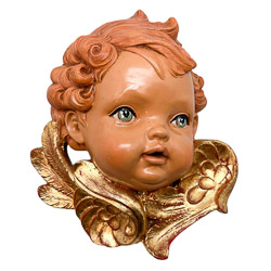 Cabeza ngel resina 18 cm