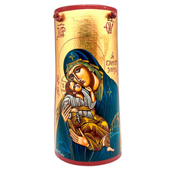 Teja virgen con nio bizantino 29 x 14,5 cm