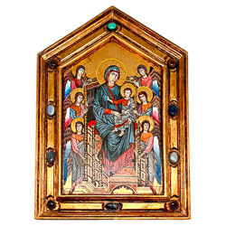 Icono pintado a mano virgen con nio 49 x 34 ...