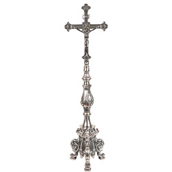 Cristo de mesa metal plateado 58 x 16 cm