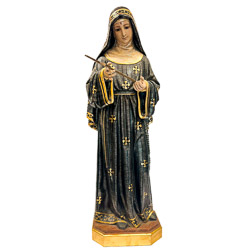 Imagen de Santa Rita en talla de madera con o...