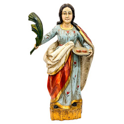 Imagen de Santa Luca en talla de madera poli...