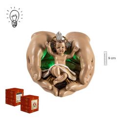 Nio jesus en manos 10 cm con luz