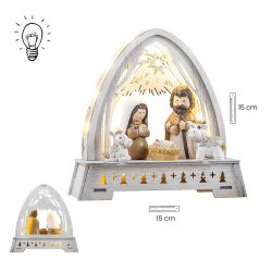 Misterio en portal blanco 15 cm luz