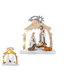 Misterio portal madera 12 cm luz