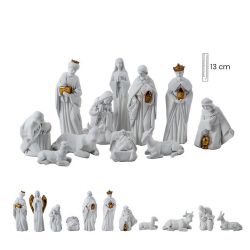 Misterio 11 piezas 13 cm blanco y oro