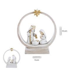 Misterio 12 cm en circulo blanco/oro