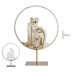 Misterio 34 cm aro y base metal dora