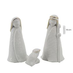 Misterio 16 cm 3 piezas cermica oro