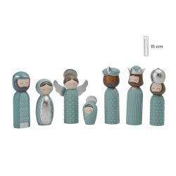 Misterio 15 cm 7 piezas azul/plata