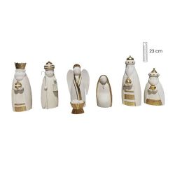 Misterio 23 cm 7 piezas crema/oro