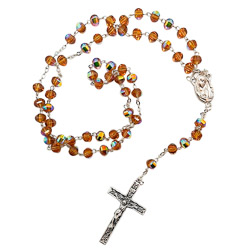 Rosario Cristal Facetado 8 mm mbar Tornasolado
