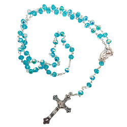 Rosario Cristal Facetado Destellos 6 mm Aqua