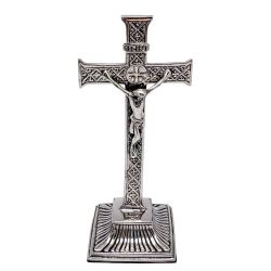 Cruz de peana en plata de ley con crucecitas,...