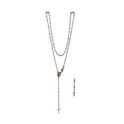 Rosario plata broche