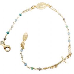 Pulsera denario de plata multicolor - 19 cm