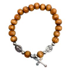 Pulseras madera de olivo cruz jerusalem surtidas