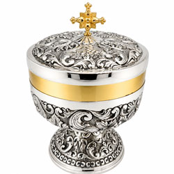 Copón de plata de ley cincelado - 15 x 12 cm Copón de plata de ley cincelado - 15 x 12 cm