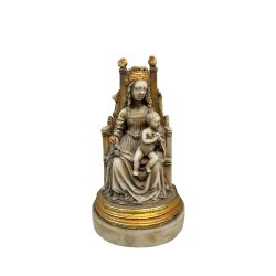 Virgen en Trono - Alabastro moldeado - 16 cm