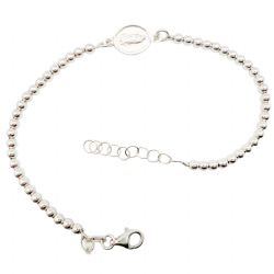 Pulsera de plata bolas 3 mm con medalla Virge...