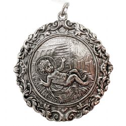 MEDALLA CUNA PLATA VIRGEN CON NI�O