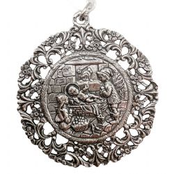 MEDALLA CUNA PLATA NI�O EN PESEBRE