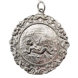 MEDALL�N CUNA LAT�N NI�O CON PAJAS