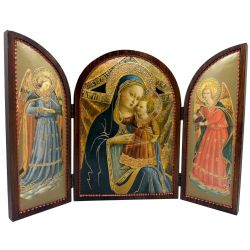 TRIPTICO MADERA OVAL, MEDIDAS CERRADO: ALT 37...