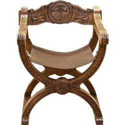 Jamuga con cruz central en madera tallada y b... Jamuga con cruz central en madera tallada y b...