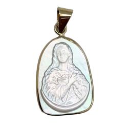 Medalla Virgen Inmaculada en n�car y oro 18 k...